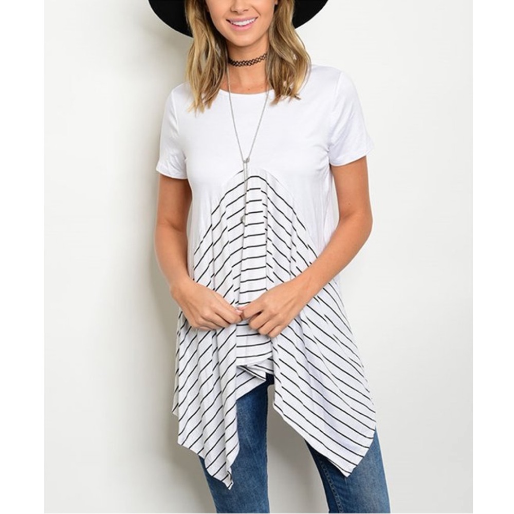 I Ma Belle White Side Tail Blouse